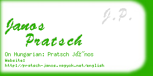 janos pratsch business card